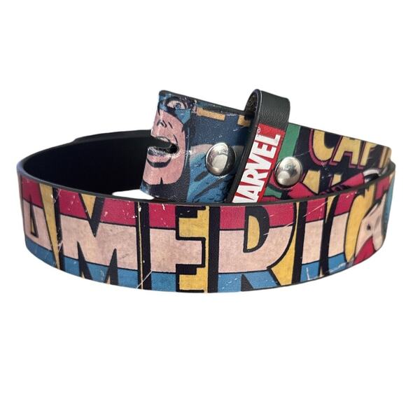 Bioworld Captain America Cartoon Belt Marvel Men’s Size 38 - Picture 1 of 3